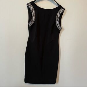 Zara Trafaluc Elegant Black Dress with Silver Accents Size M
